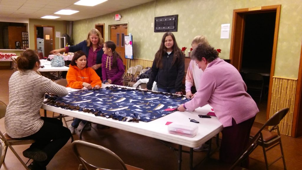 2018-01-19 Inspired Sisters Womens Ministry of Zions Church of Hamburg - Be Social Making Blankets for Shut-Ins